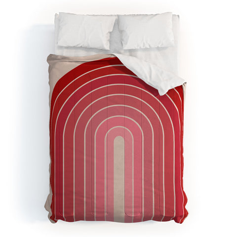 Colour Poems Gradient Arch Pink Red Tones Comforter