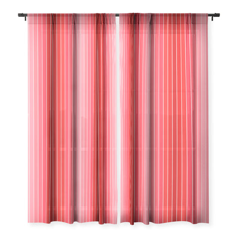 Colour Poems Gradient Arch Pink Red Tones Sheer Window Curtain