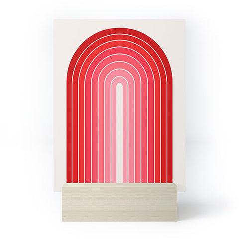 Colour Poems Gradient Arch Pink Red Tones Mini Art Print