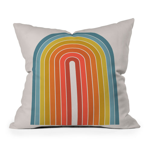 Colour Poems Gradient Arch Rainbow II Throw Pillow