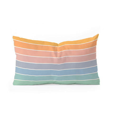 Colour Poems Gradient Arch Rainbow III Oblong Throw Pillow