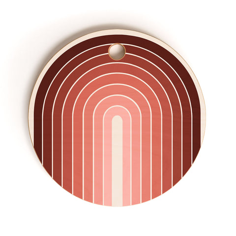 Colour Poems Gradient Arch Red Cutting Board Round