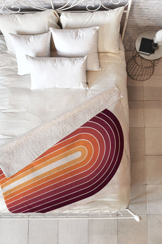 Colour Poems Gradient Arch Sunset II Fleece Throw Blanket