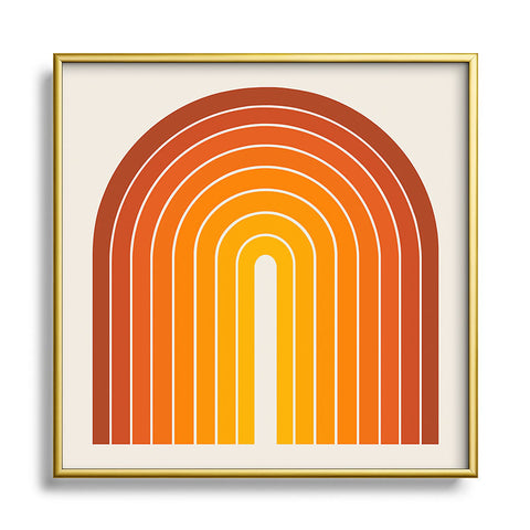 Colour Poems Gradient Arch Sunset Square Metal Framed Art Print