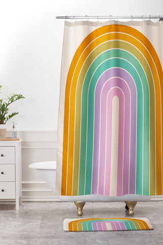 Colour Poems Gradient Arch XXI Shower Curtain And Mat