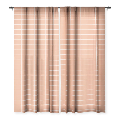 Colour Poems Grid XXV Peach Fuzz Sheer Window Curtain