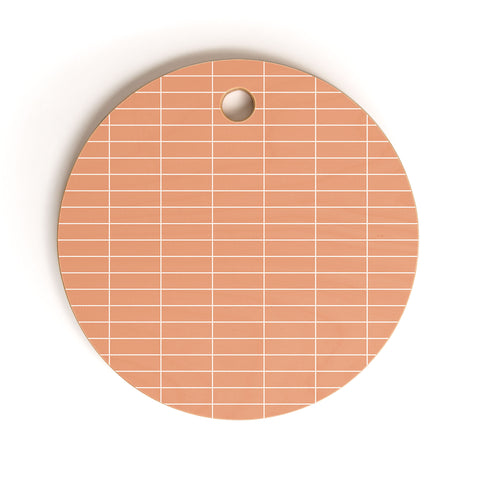 Colour Poems Grid XXV Peach Fuzz Cutting Board Round