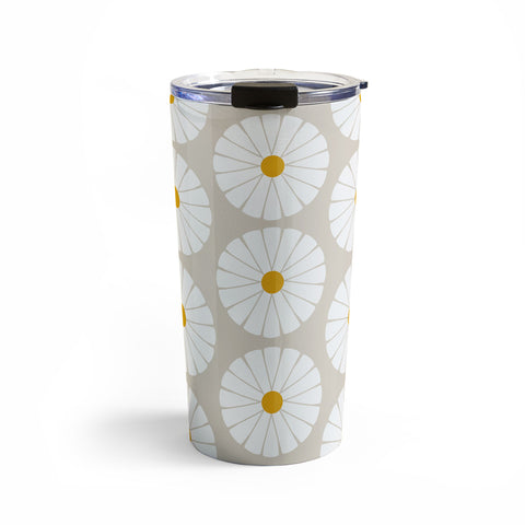 colour poems II Minimal Botanical Pattern Daisy Travel Mug