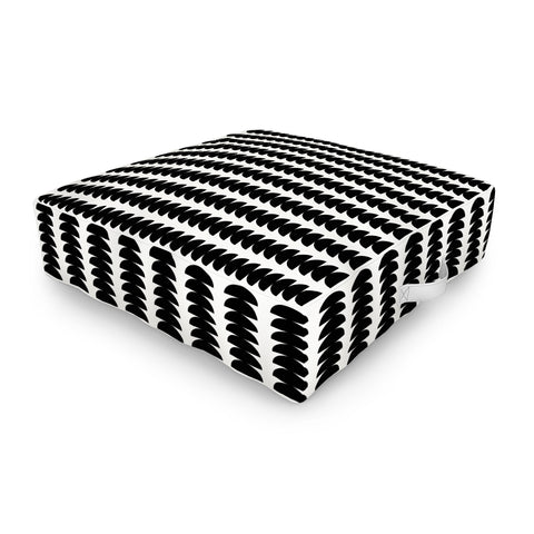 Colour Poems Maude Pattern Black Outdoor Floor Cushion