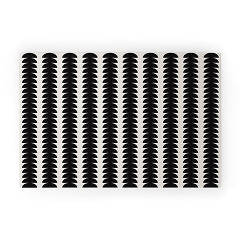 Colour Poems Maude Pattern Black Welcome Mat