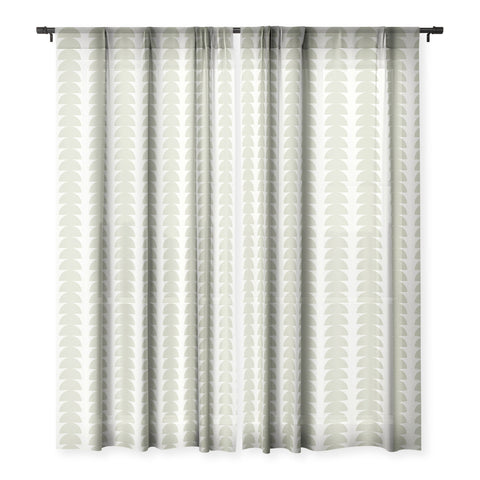 Colour Poems Maude Pattern Natural Green Sheer Window Curtain