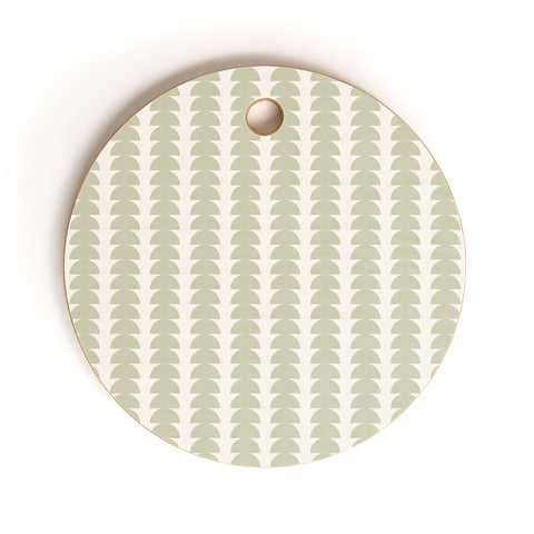 Colour Poems Maude Pattern Natural Green Cutting Board Round