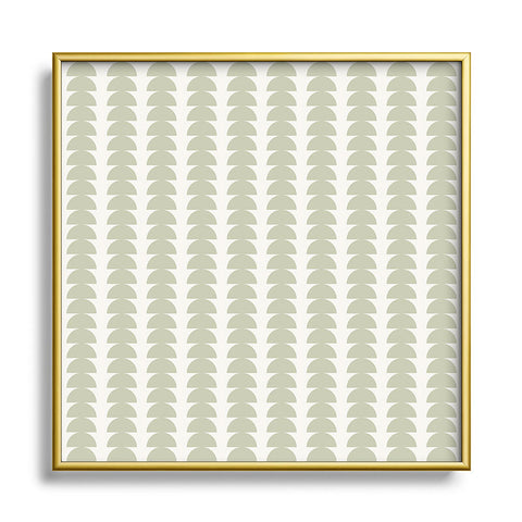 Colour Poems Maude Pattern Natural Green Square Metal Framed Art Print