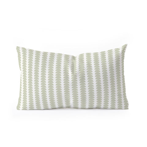 Colour Poems Maude Pattern Natural Green Oblong Throw Pillow
