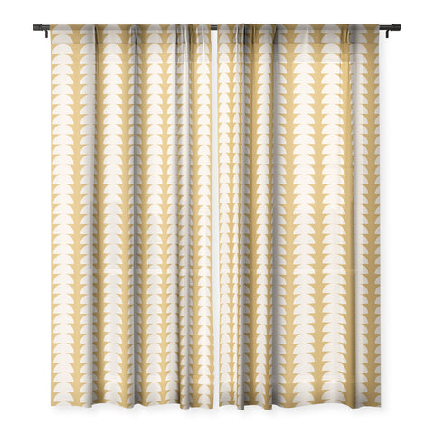 Colour Poems Maude Pattern Ochre Yellow Sheer Window Curtain