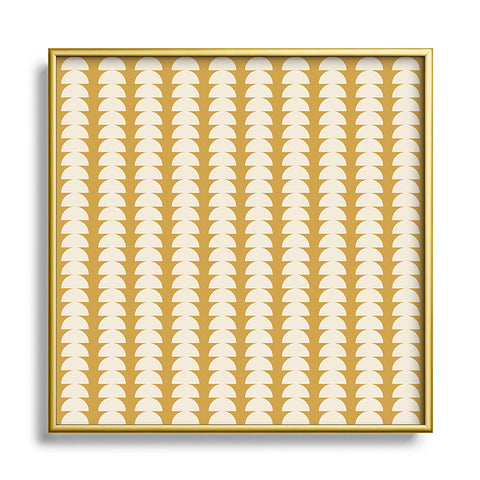 Colour Poems Maude Pattern Ochre Yellow Square Metal Framed Art Print