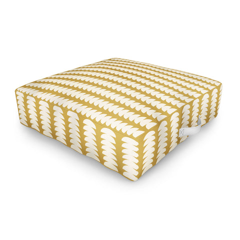 Colour Poems Maude Pattern Ochre Yellow Outdoor Floor Cushion