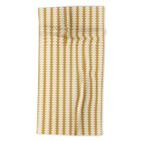 Colour Poems Maude Pattern Ochre Yellow Beach Towel
