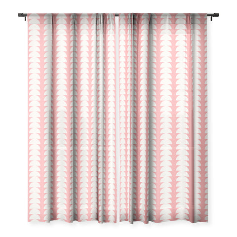 Colour Poems Maude Pattern Pink Sheer Window Curtain