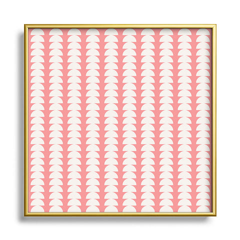 Colour Poems Maude Pattern Pink Square Metal Framed Art Print