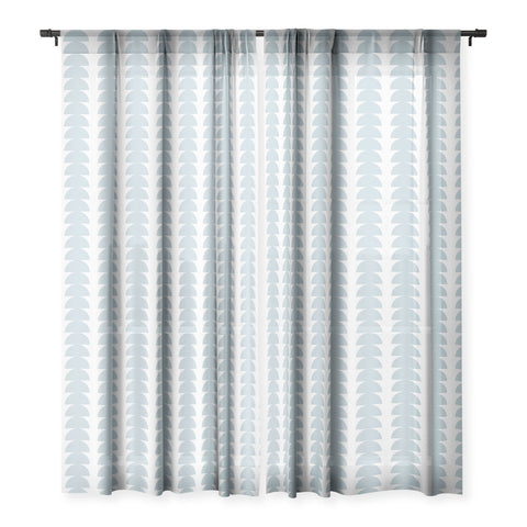 Colour Poems Maude Pattern Sky Blue Sheer Window Curtain