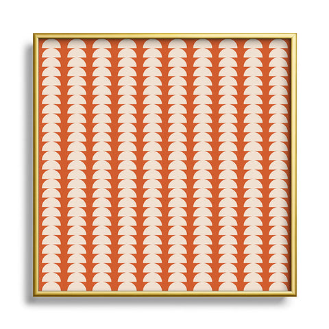 Colour Poems Maude Pattern Vintage Orange Square Metal Framed Art Print