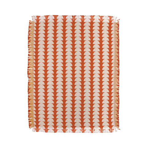 Colour Poems Maude Pattern Vintage Orange Throw Blanket