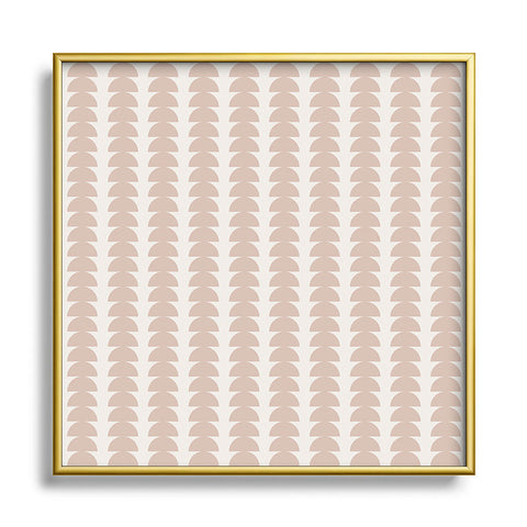Colour Poems Maude Pattern Warm Neutral Square Metal Framed Art Print