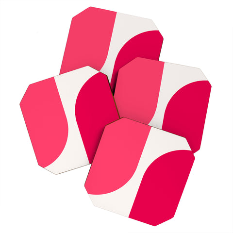 Colour Poems Minimal Arch Viva Magenta Coaster Set