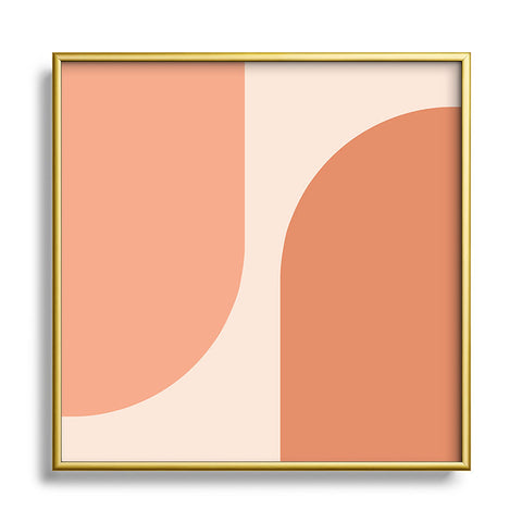 Colour Poems Minimal Arches Peach Fuzz Square Metal Framed Art Print