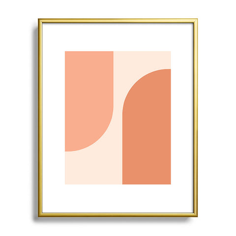 Colour Poems Minimal Arches Peach Fuzz Metal Framed Art Print
