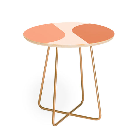 Colour Poems Minimal Arches Peach Fuzz Round Side Table