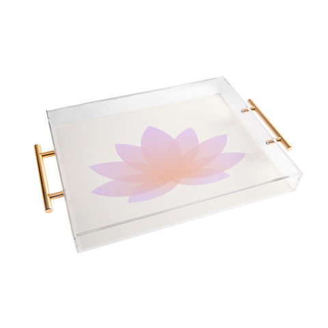 Colour Poems Minimal Lotus Flower III Acrylic Tray