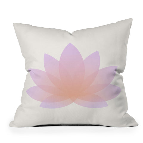 Colour Poems Minimal Lotus Flower III Outdoor Throw Pillow