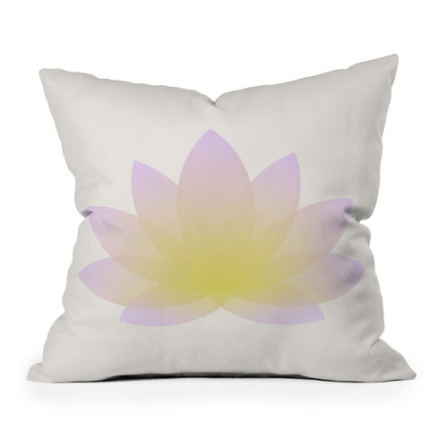 Colour Poems Minimal Lotus Flower VII Outdoor Throw Pillow