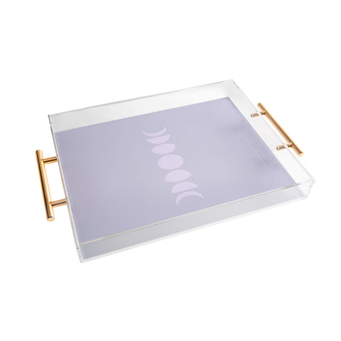 Colour Poems Minimal Moon Phases Lilac Acrylic Tray