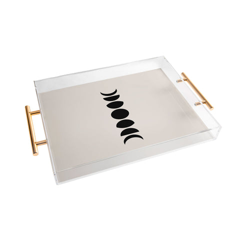 Colour Poems Minimal Moon Phases White Acrylic Tray