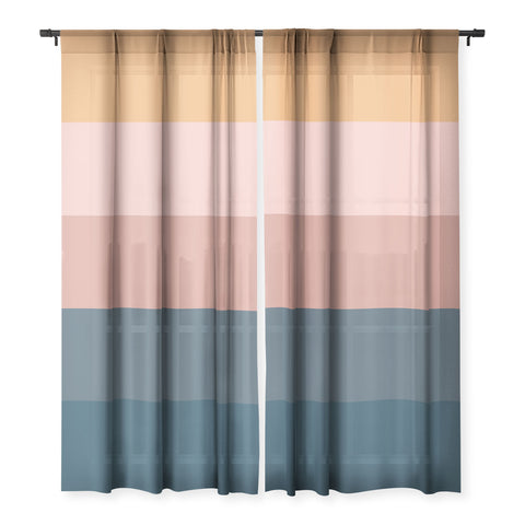 Colour Poems Minimal Retro Stripes Sheer Non Repeat