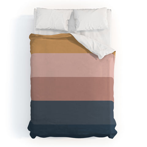 Colour Poems Minimal Retro Stripes Duvet Cover
