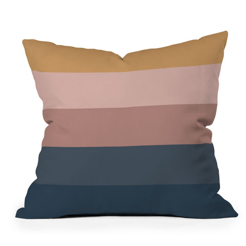 Colour Poems Minimal Retro Stripes Throw Pillow