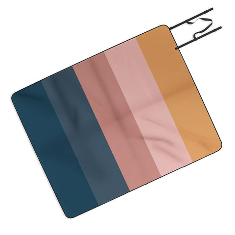 Colour Poems Minimal Retro Stripes Picnic Blanket