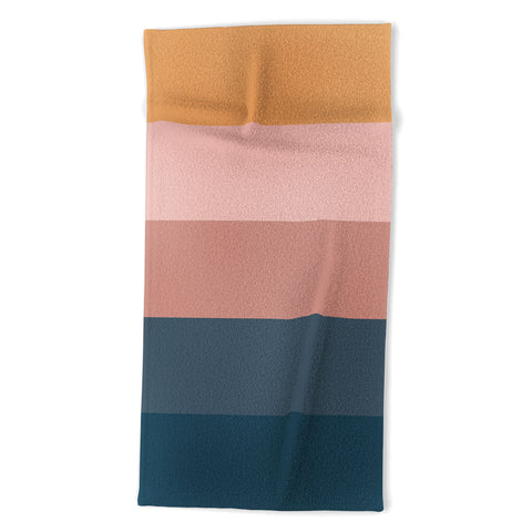 Colour Poems Minimal Retro Stripes Beach Towel