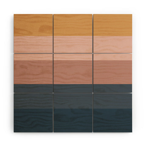 Colour Poems Minimal Retro Stripes Wood Wall Mural