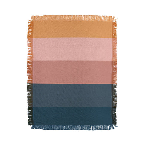 Colour Poems Minimal Retro Stripes Throw Blanket