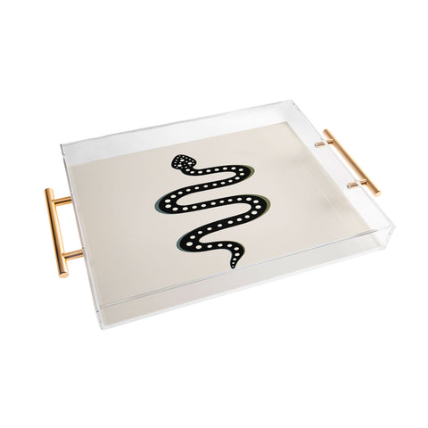 Colour Poems Minimal Snake Black Acrylic Tray