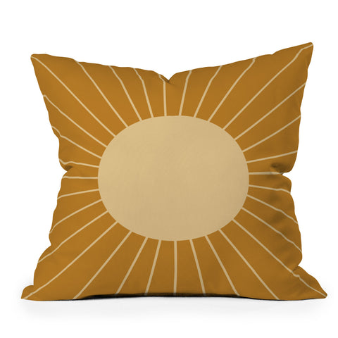 Colour Poems Minimal Sunrays Gold Outdoor Throw Pillow