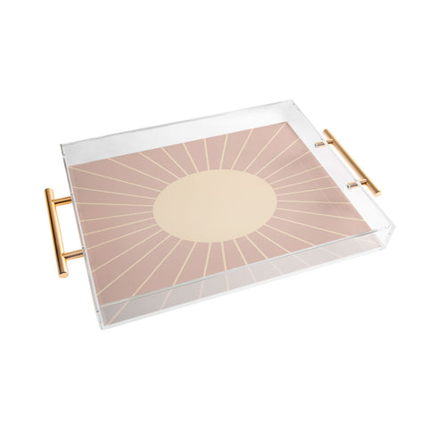 Colour Poems Minimal Sunrays Pink Acrylic Tray