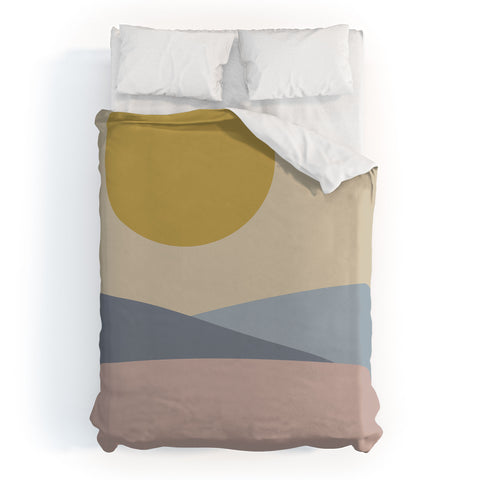 Colour Poems Minimal Sunrise Landscape III Duvet Cover