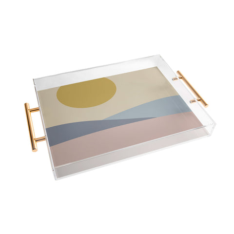 Colour Poems Minimal Sunrise Landscape III Acrylic Tray