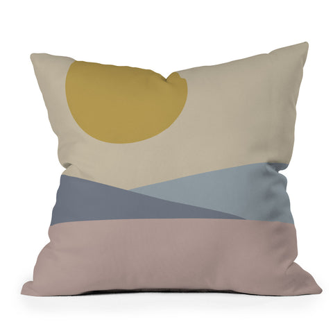 Colour Poems Minimal Sunrise Landscape III Outdoor Throw Pillow